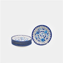 Ceramic Floral Quarter Plates Set