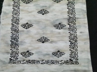Block print table runner
